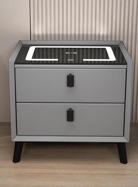 现代智能实木床头柜家用柜子多功能储物柜bedside cupboa