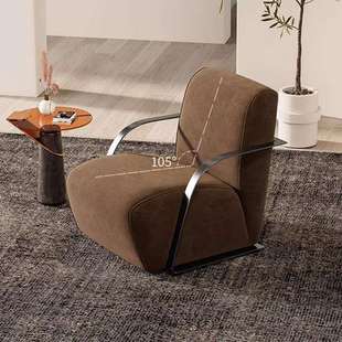 意式轻奢单人沙发椅北欧客厅阳台设计师极简休闲洽谈现代简约椅子