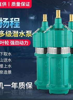 QD高扬程多级潜水泵小老鼠立式清水泵深井农用灌溉家用高压抽水泵