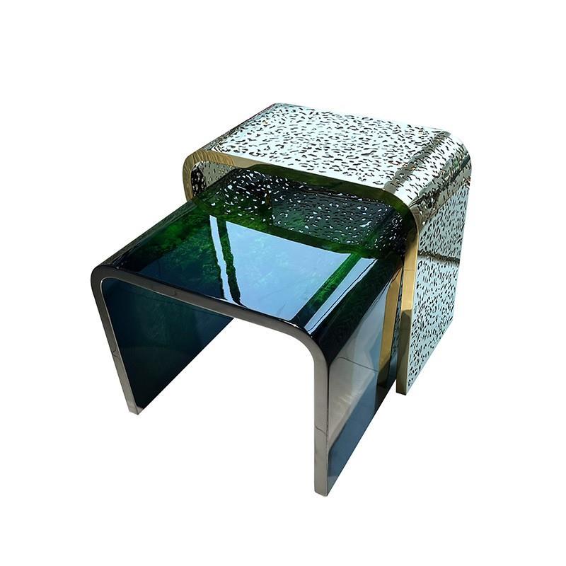 轻奢实木后现代茶几 客厅意大利边几 木皮边几宾利BENTLEY高定