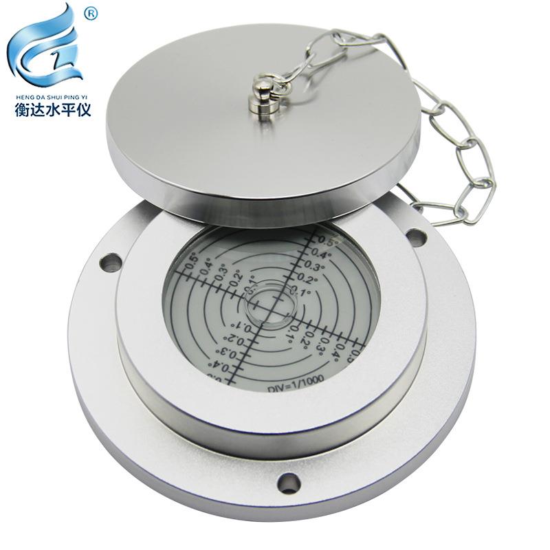 吊车水平仪带盖10075高精度水平泡珠3分源头法兰铝制万向圆水准器