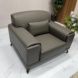 新款皮办公沙发现代简约4s店会客接待办公室商务休闲区茶几组合