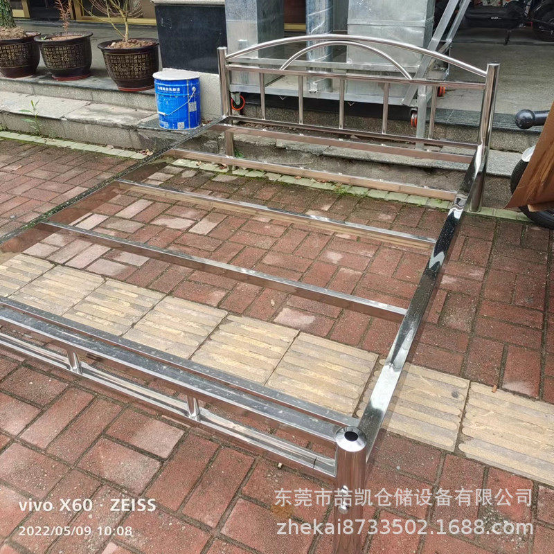 公寓床不锈钢床1.5*2米加固加厚双人单层床家用主卧不锈钢单人床