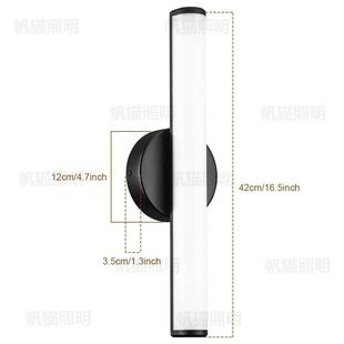 LED镜前灯浴室灯梳妆台壁灯黑色15W壁灯冷白光镜前灯美规宽压镜灯