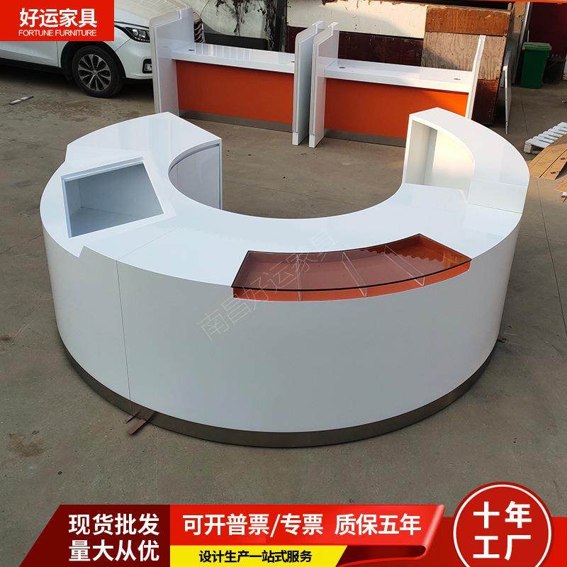 银行家具圆形填单接待台银行大厅弧形引导台业务办理咨询服务柜台