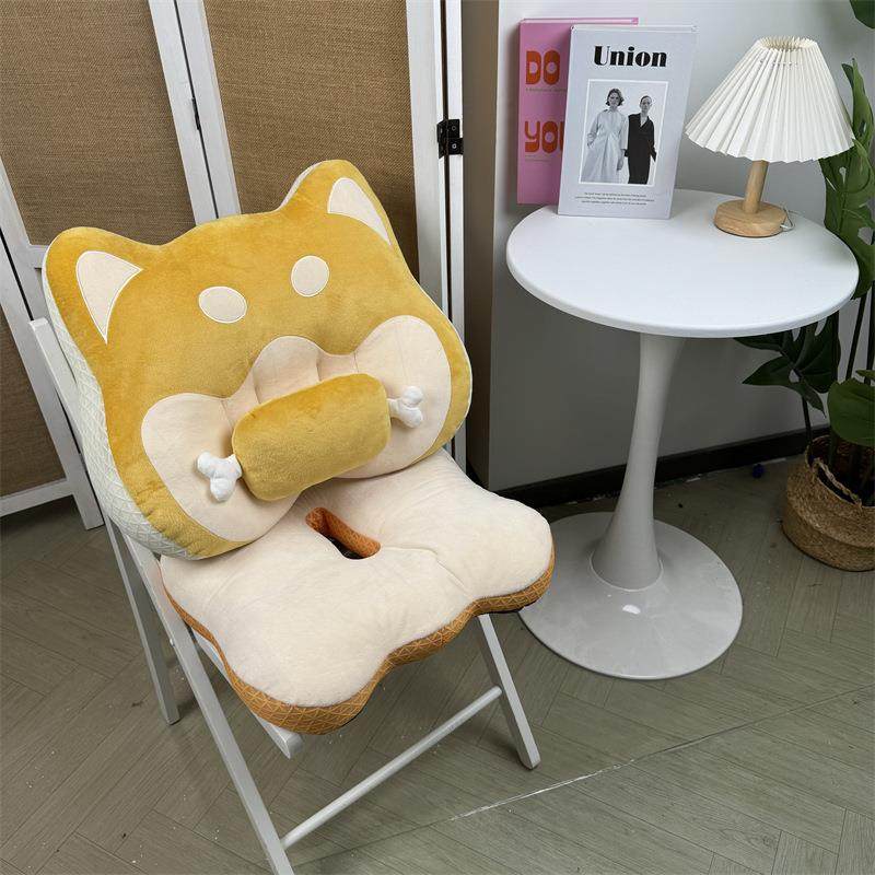 动物护腰靠垫办公室工位久坐靠背神器坐椅子腰枕支撑腰部人体腰托
