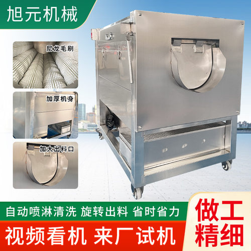 土豆清洗去皮机商用生姜地瓜芋头清洗机全自动不锈钢毛刷脱皮机