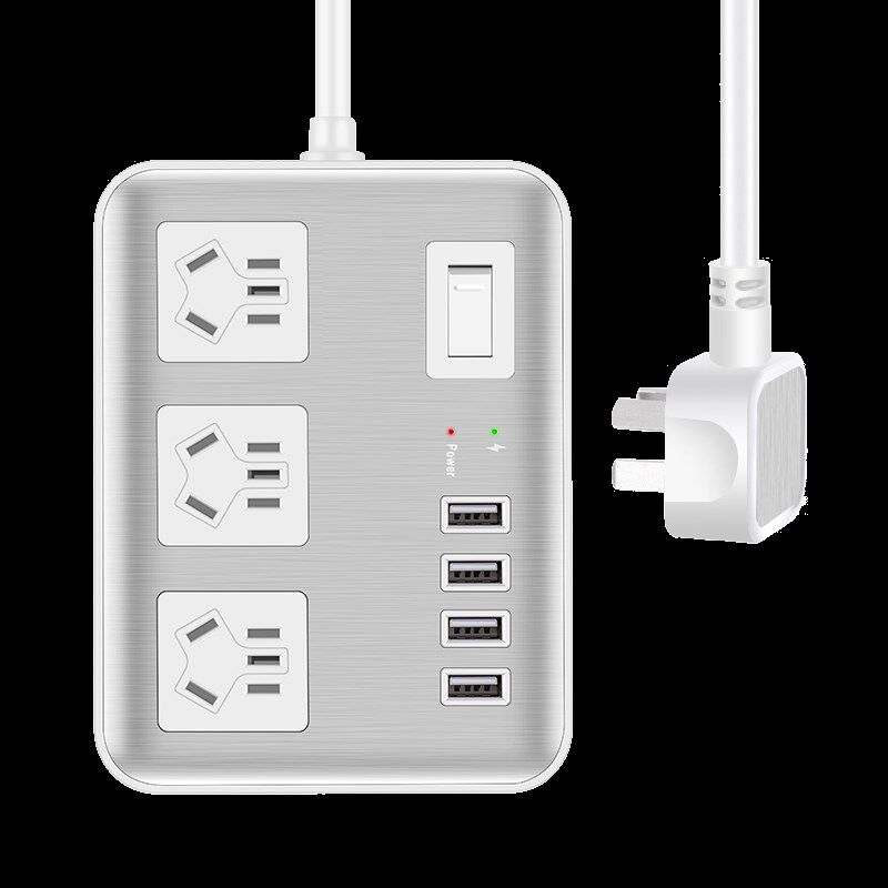 USB防雷过载typec多口快闪充延长线粗手机笔记本接线板65wGan排插