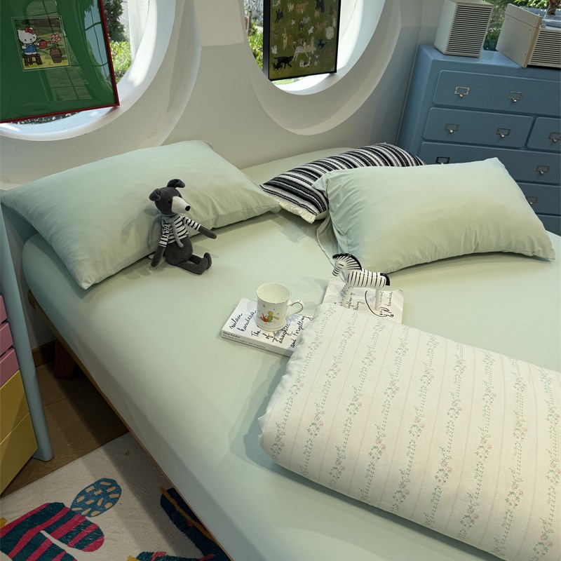 A版双层纱B版冰皮田园碎花绿冰纱被夏凉被四件套单双人被芯空调被