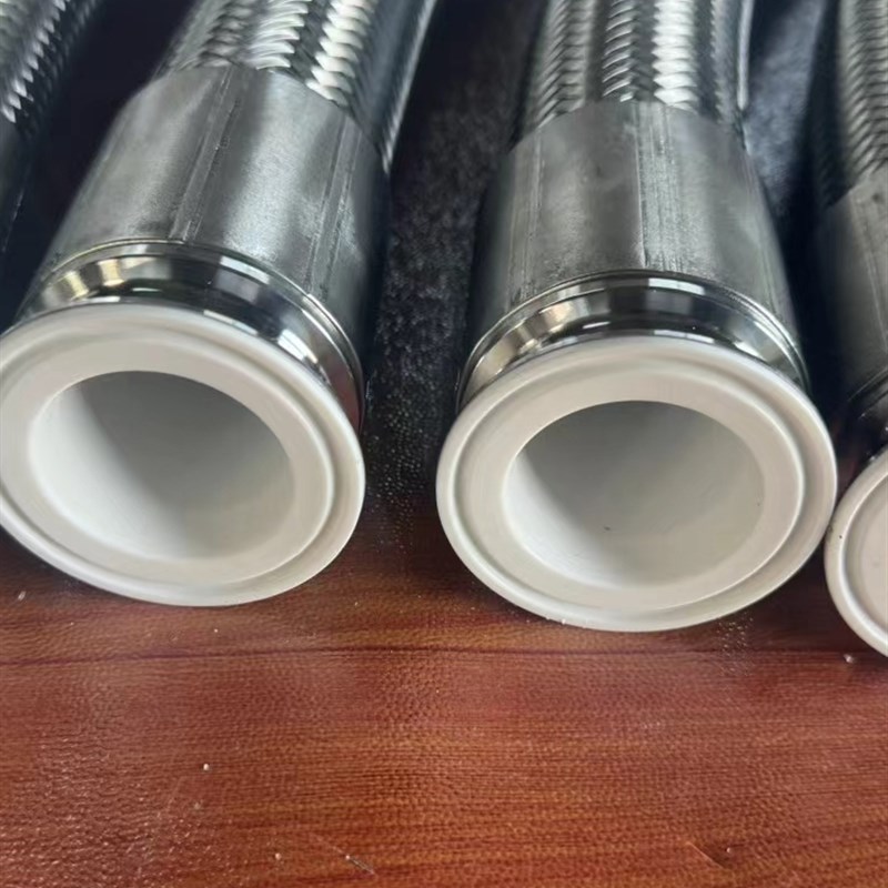 四层布包硅胶网编织管耐高温蒸汽硅胶钢丝管不锈钢接头316L检测