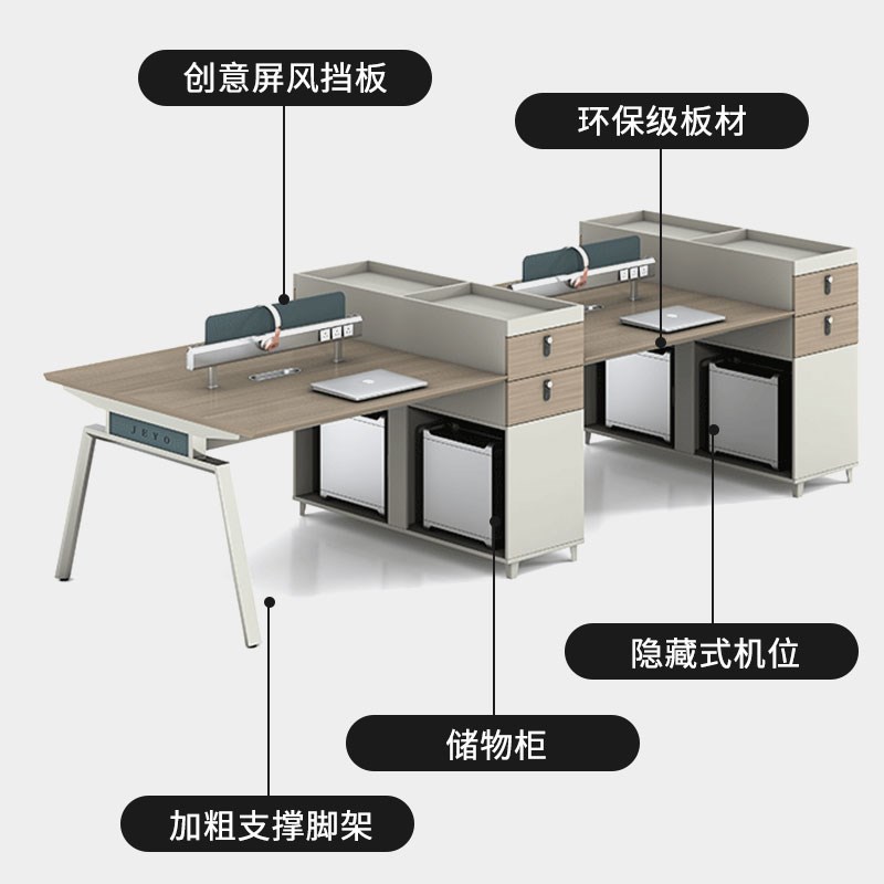办公桌子办公室职员办公桌员工电脑桌单双2/6/四人位财务办公桌椅