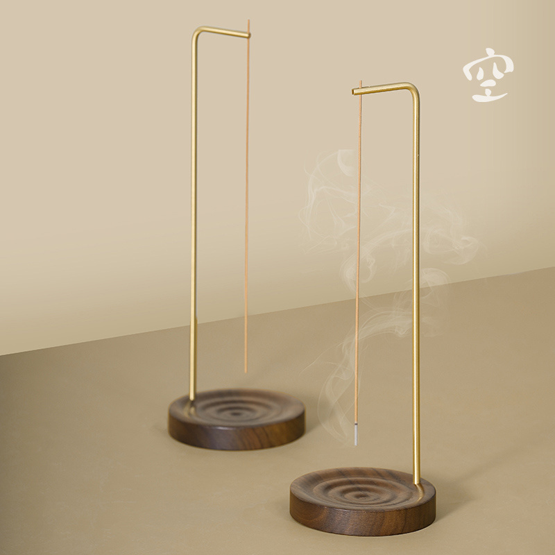 空间方式倒挂香器胡桃木创u意线香香插檀香倒流香炉禅意摆件日式