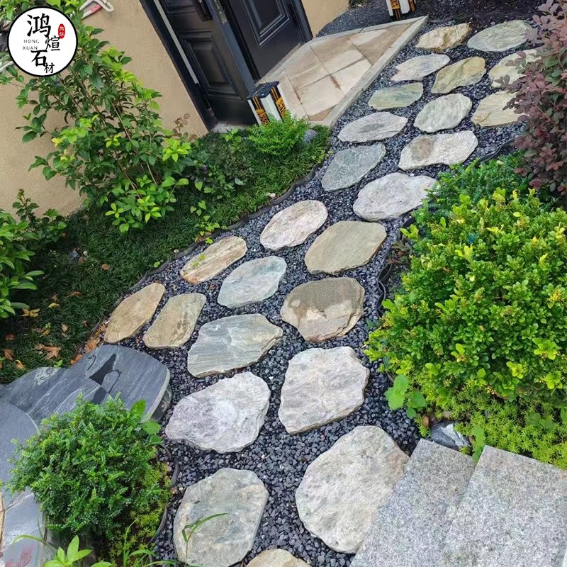花园汀步b石园林防滑铺路石板别墅草坪垫脚石庭院地砖踏步石
