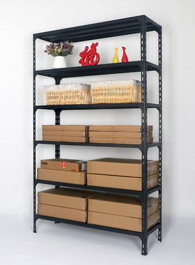职峰黑色角钢货架六层仓库仓储货架家用多层货架卧室阳台置物架