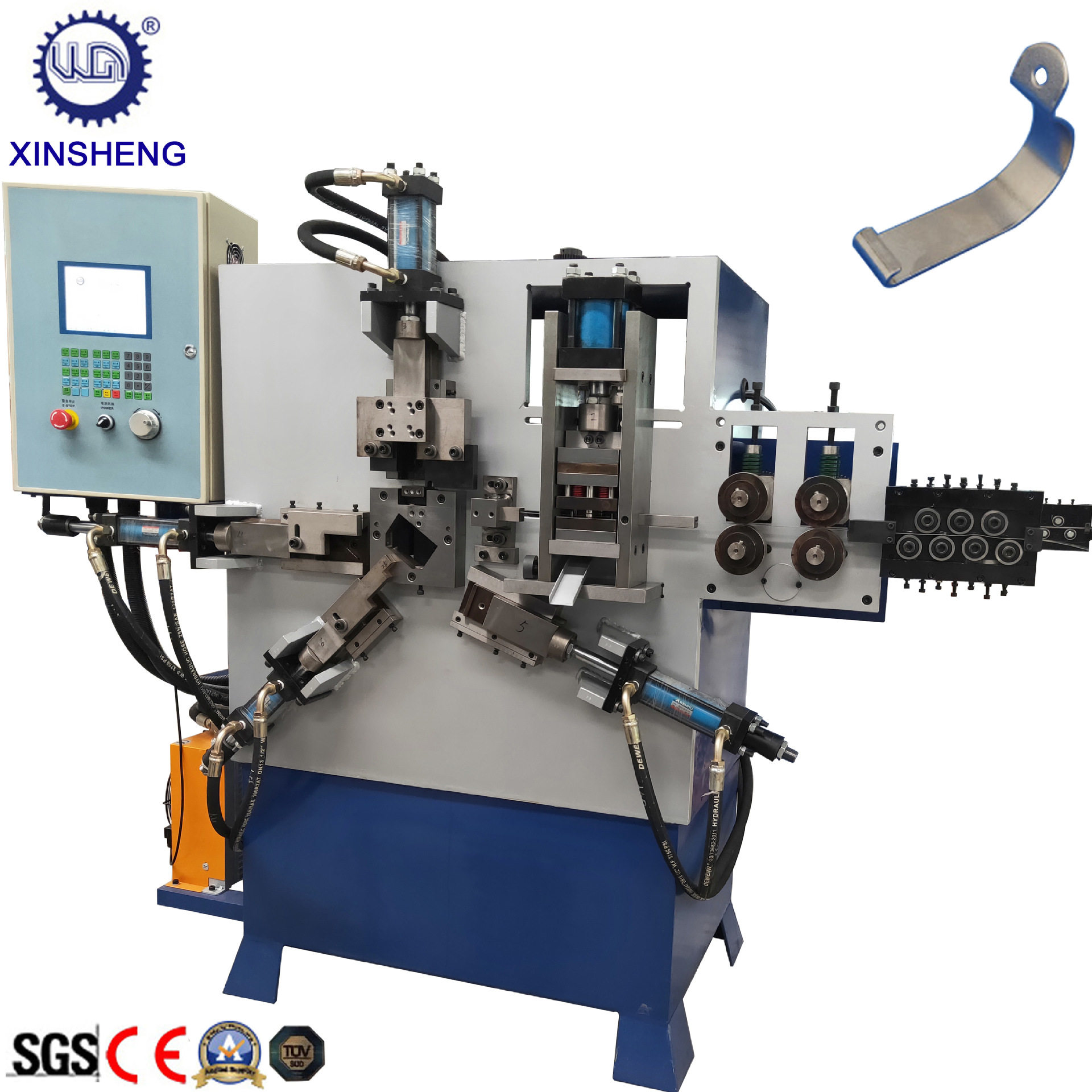 厂家直销扁料冲孔折弯一体机生产力工具五金零件卡箍机