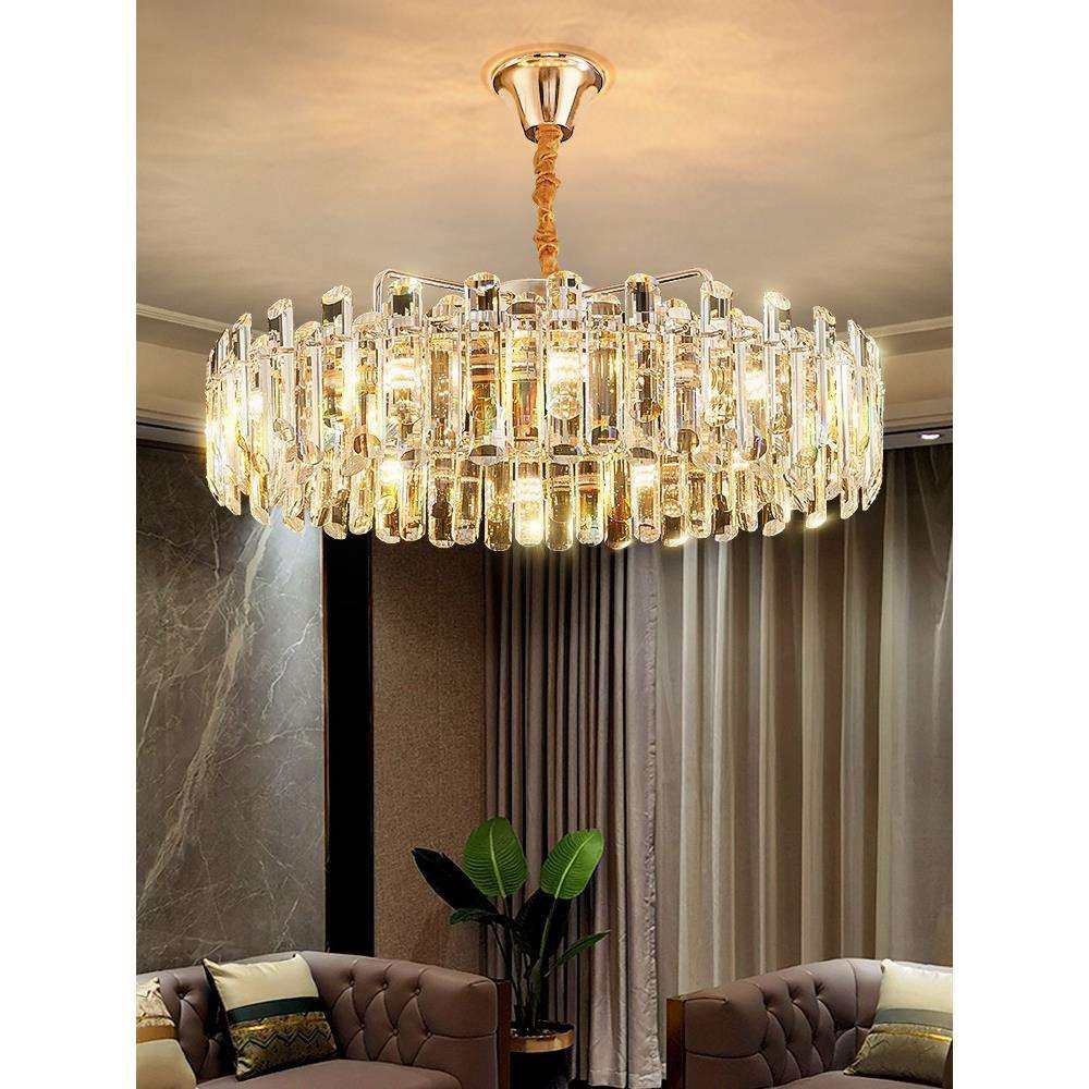 新款轻奢客厅水晶吊灯现代简约大气北欧圆形餐厅卧室全屋灯具套餐