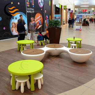 玻璃钢座椅时尚家具创意圆形坐凳等候商场户外公园坐椅广场休闲椅