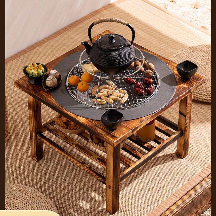 冬天围炉煮茶烤火炉套装室内家用器具全套烤火盆取暖木炭烧烤炉桌