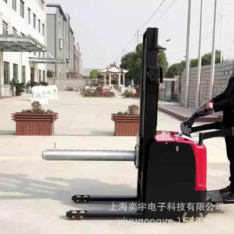 单臂串轴式全电动堆高车纸筒圆棒串杆堆垛装卸车液压升降上料叉车