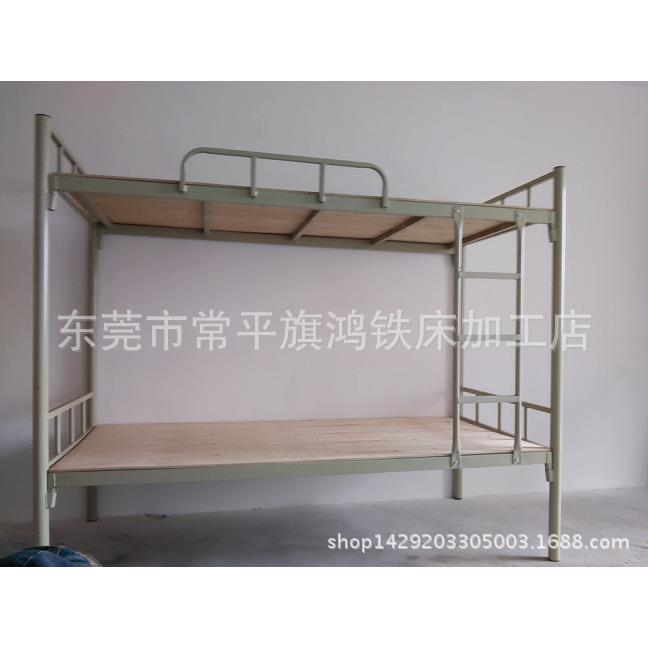 惠州双层铁床 50圆管床 员工宿舍单人双层铁架床 铁床配床板