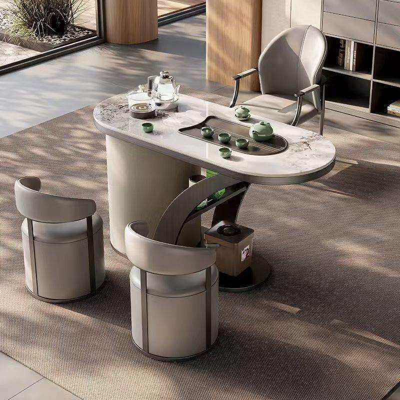 Wpd阳台小户型茶几客厅茶桌椅会客桌现代轻奢简约岩板茶台茶桌椅