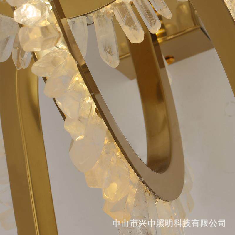 轻奢壁灯天然水晶客厅电视背墙壁后现代设计师酒店过道卧室床头灯