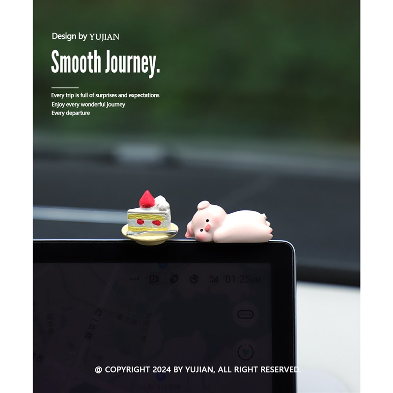 YUJIAN丨汽车屏幕小摆件x车载中控显示屏趴趴公仔车内卡通装饰玩