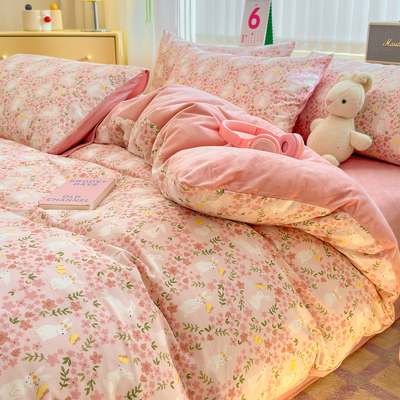 冬季全棉加绒被套单件