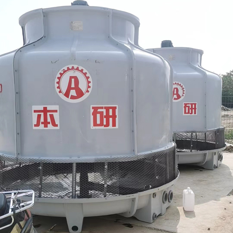 空压机配套圆形逆流玻璃钢凉水塔 制氮气体冷却 风机填料价格优惠