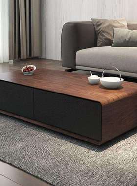 3l现代客厅简约茶几北欧长方形大小户型创意储物高级黑灰色茶桌茶