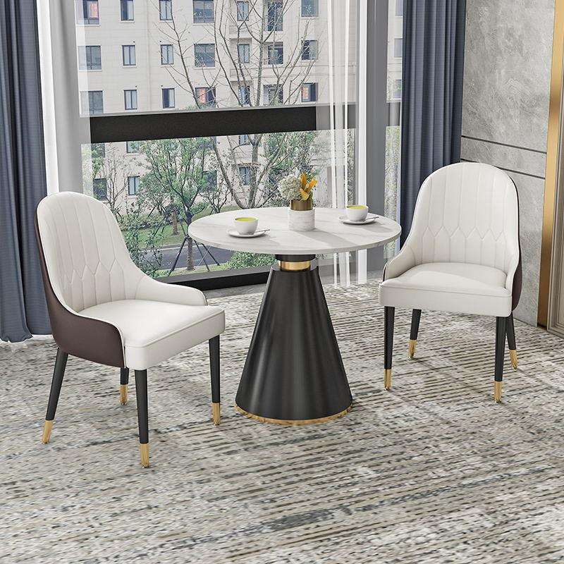 意式轻奢大理石商务洽谈桌椅组合售楼部4S店办公室会客桌一桌四椅