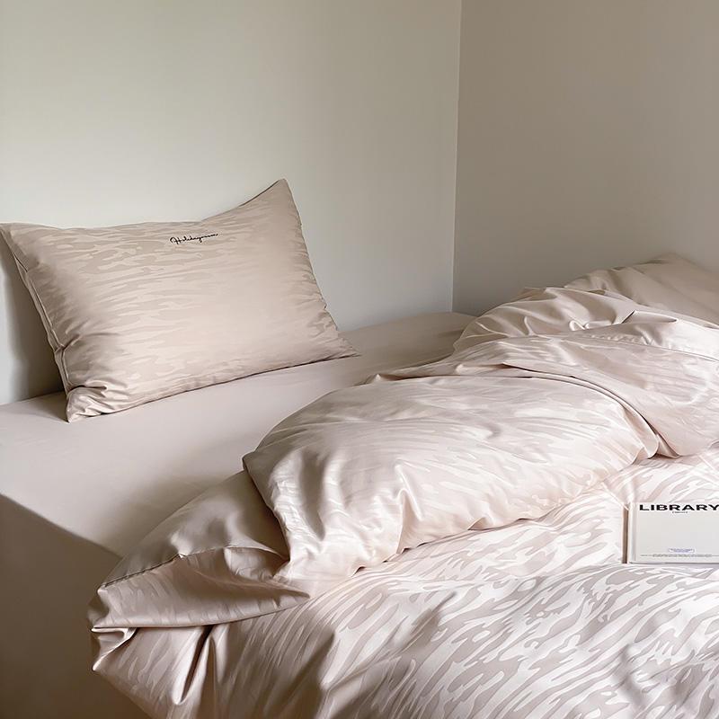 冰川与海｜轻奢100S床上四件套提花贡缎长绒棉被套用品床笠款