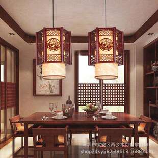 中式仿古木艺吊灯餐厅茶楼酒店火锅店灯户外走廊过道凉亭装饰灯笼