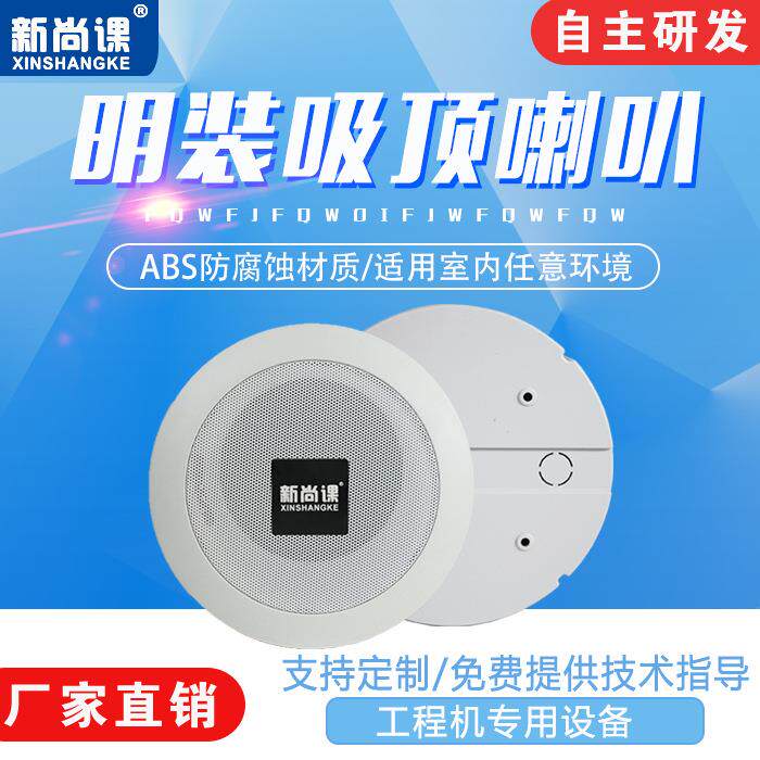 明装吸顶喇叭室内壁挂音响背景音乐吊装悬挂式挂墙店铺餐厅商场广