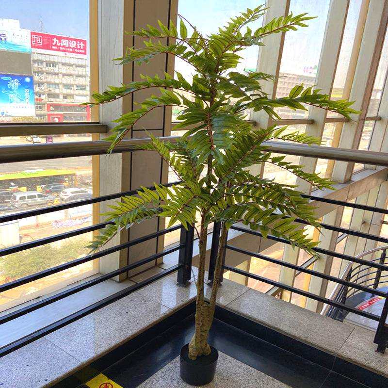 盆栽走道仿真假树椿香树小树酒店民宿园艺绿色植物装饰摆件