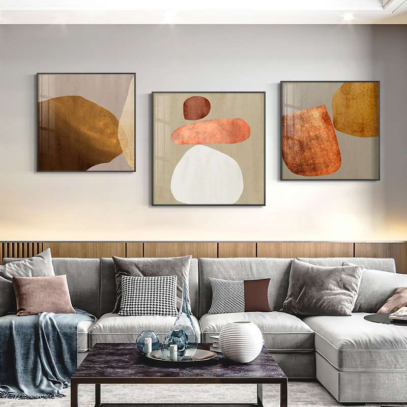 简约现代客厅装饰画轻奢工业风餐厅壁画抽象色块卧室沙发背景挂画图片