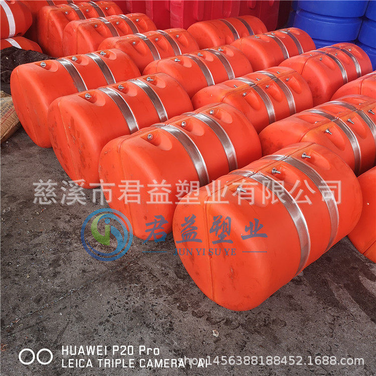 500*700水库两半式夹网拦污浮筒水产养殖水面漂浮物拦截浮筒