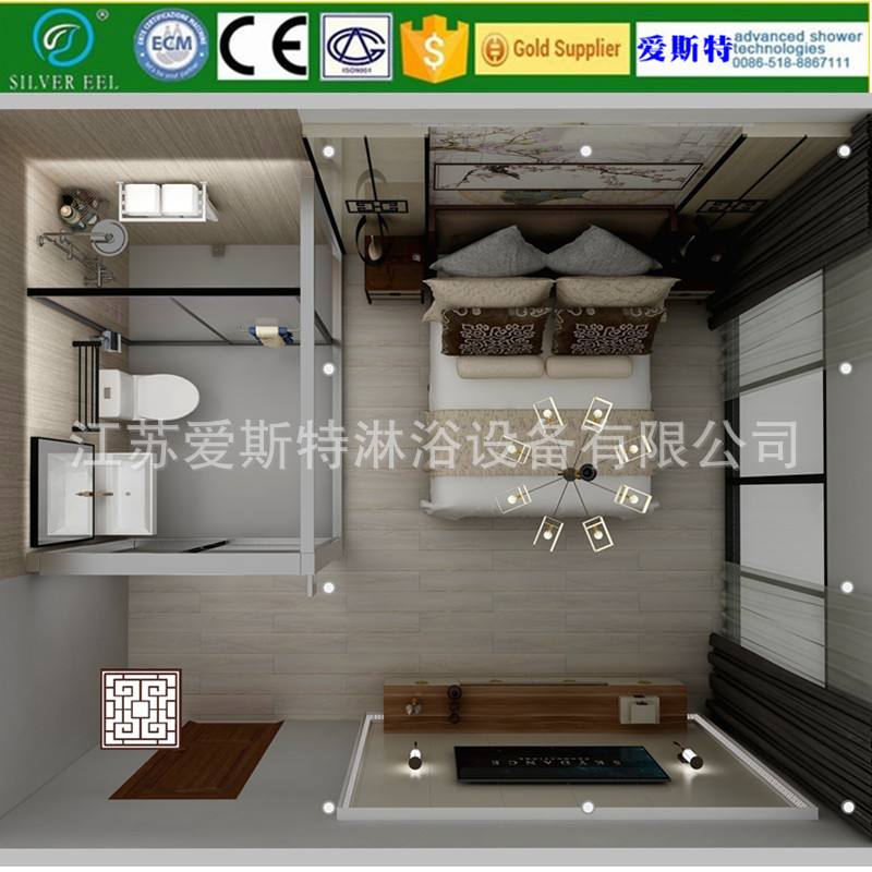 SMC整体卫生间装配式淋浴房学校酒店公寓旧改卫浴一体式集成浴室