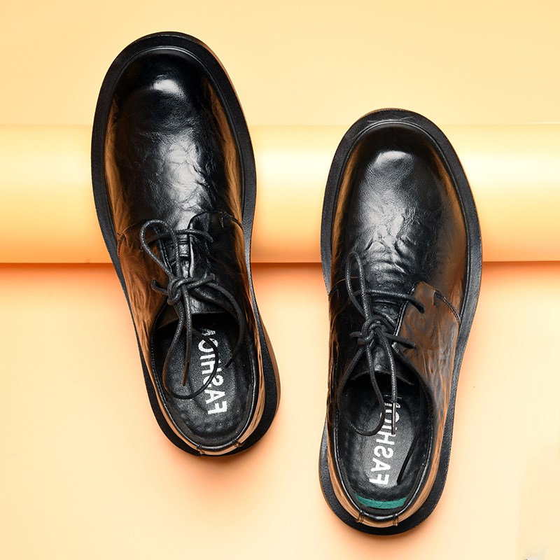 2024新款皮鞋男平底宽头宽脚软底软皮工作男士鞋子商务休闲鞋男款