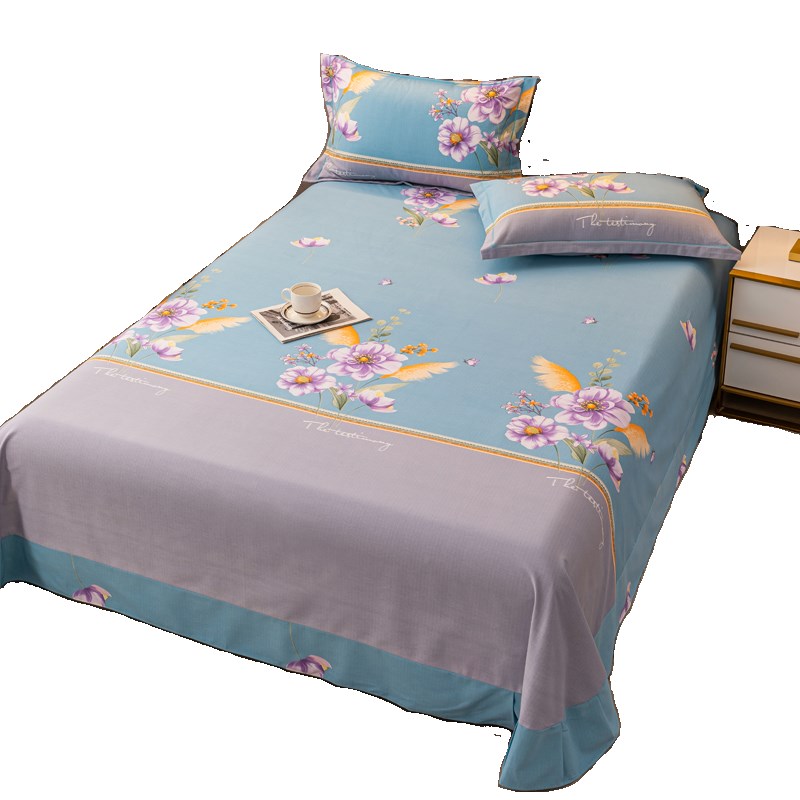 纯棉磨毛床单单件秋冬加厚保暖床品单双人宿舍简约全棉布被单子