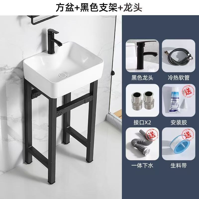 大量现货加厚加粗不靠墙支架免钉立柱盆厕所洗漱台阳台户外洗手盆