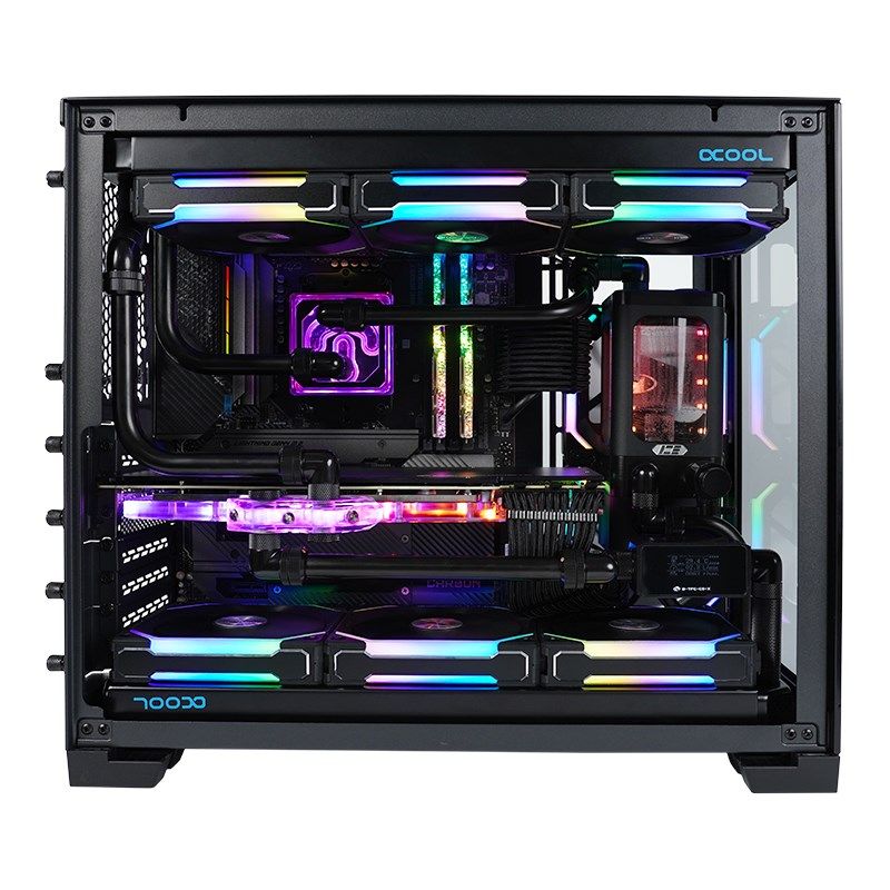 发烧友水冷联力包豪斯O11 MINI机箱分体式黑色金属硬管水冷套装