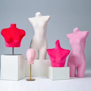 服装店彩色丝绒内衣模特道具女半身人台文胸展示架人体内裤模特架