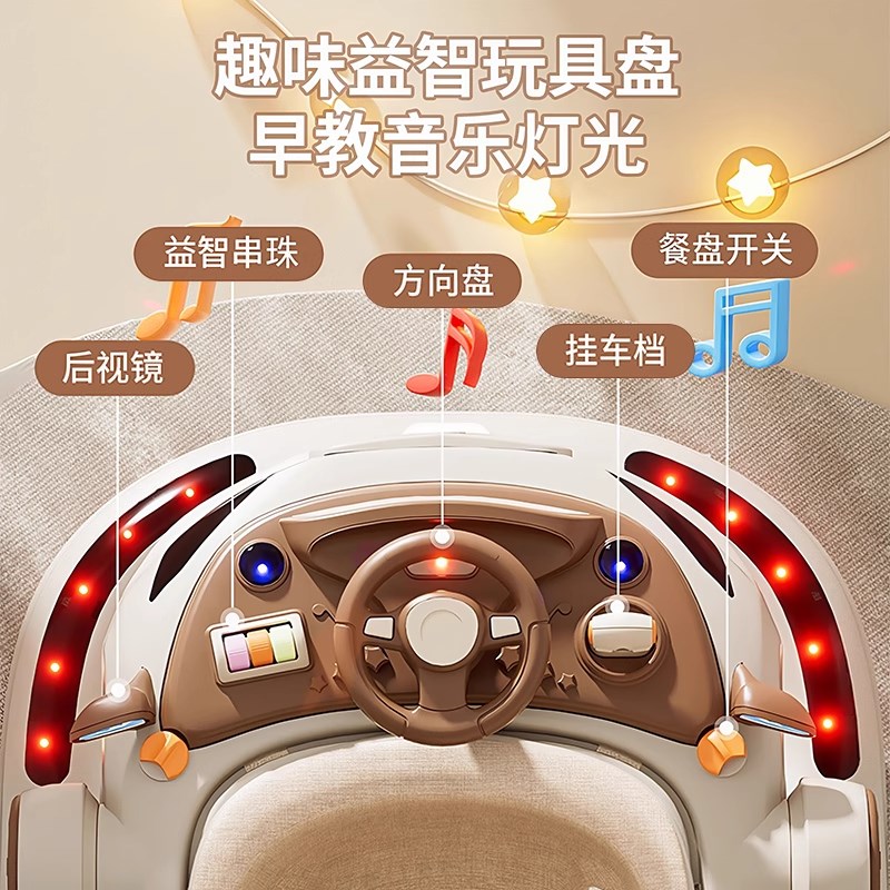 2025新款婴儿6到18个月宝宝学步车防o型腿防侧翻多功能推车可折叠