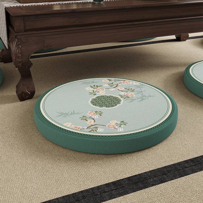 新中式和鸣榻榻米毛绒坐垫家用地上蒲团家用懒人坐墩打坐垫可拆洗