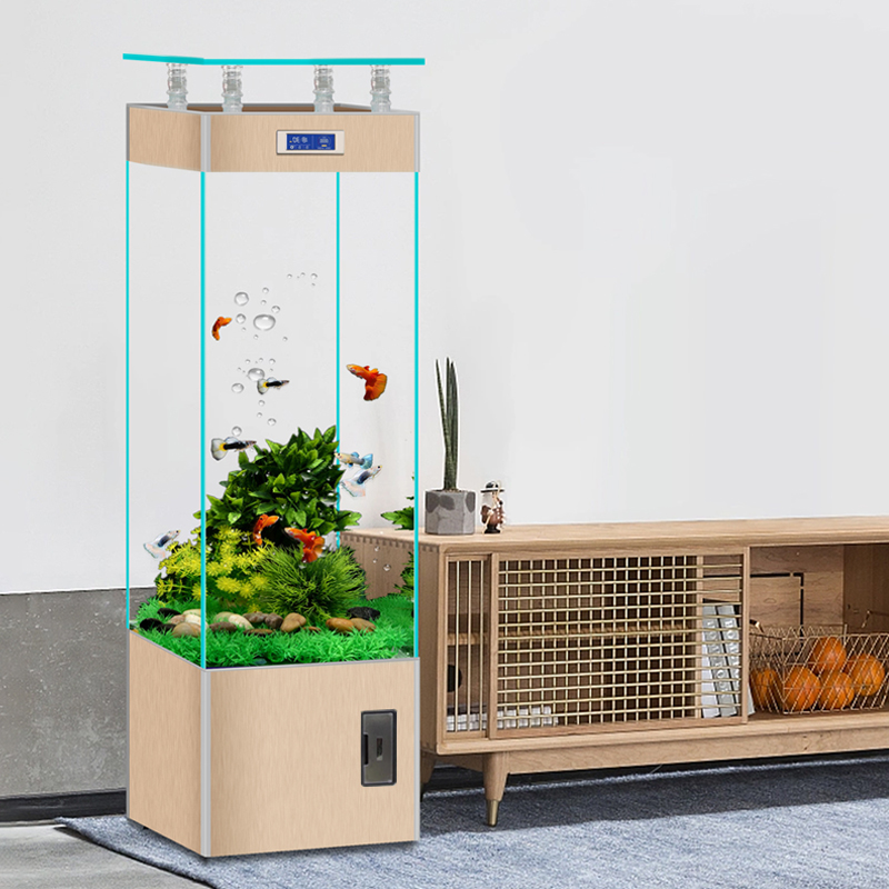 金晶超白玻璃长方形落地水族箱客厅C中小型家用立式生态鱼缸免换