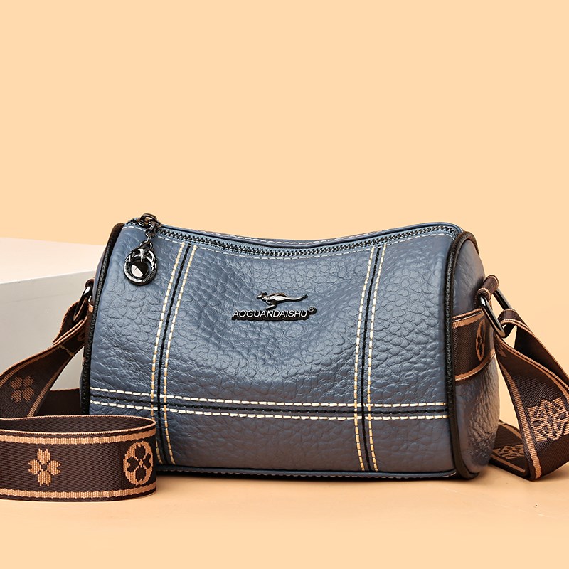 真皮牛皮包包2023新款软皮大容量枕头H包宽肩带女包休闲单肩斜挎