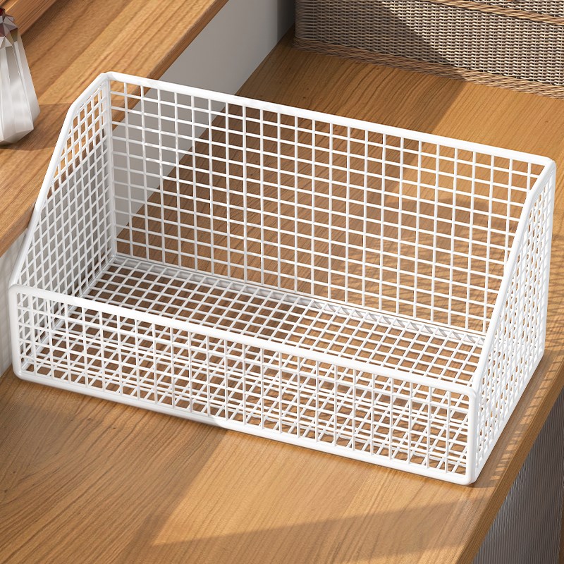 客厅桌面零食收纳架饭桌台面收纳篮厨房台面调料架子铁艺窗台收纳