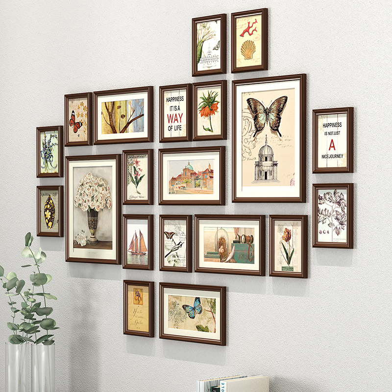 照片墙装饰免打孔相框挂墙公司组合企业文化墙家庭客厅墙面相片墙