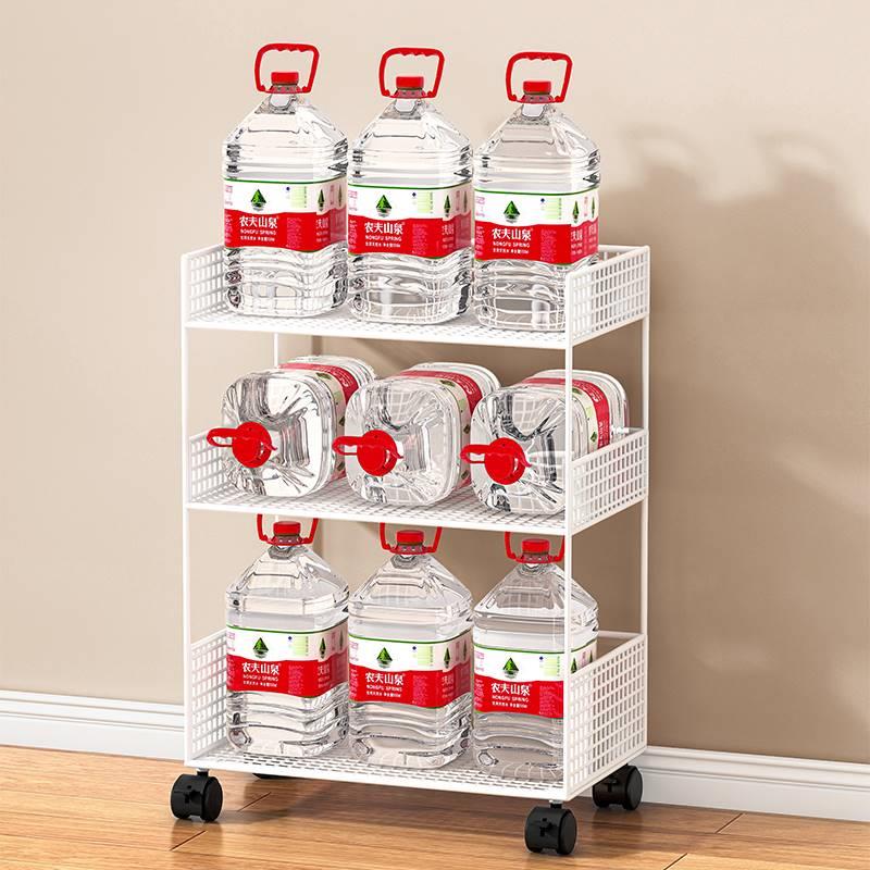 桌下书架可移动办公室小推车落地桌面收纳书柜多层简易置物架带轮